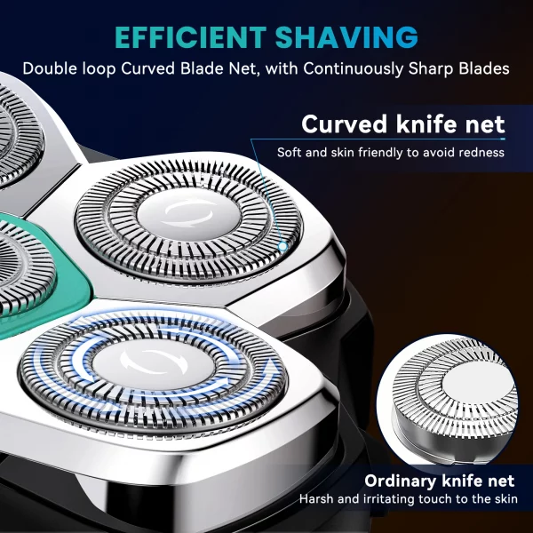 KENSEN Electric Head Shaver for Bald Men 6D Magnetic Razor Hair Trimmer USB Rechargeable LED Display Waterproof Beard Shavers 4